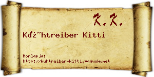 Kühtreiber Kitti névjegykártya
